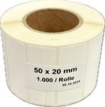 Selbstklebe-Etikett Thermofilm weiss 50 x 20mm