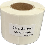 Überklebe-Etikett transparent 54 x 24mm
