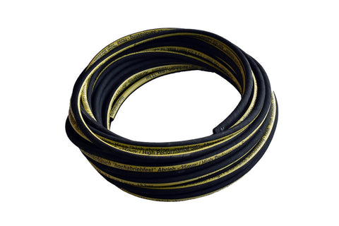 Ventilation hose black/yellow 13 x 3.5 mm in linear meter.